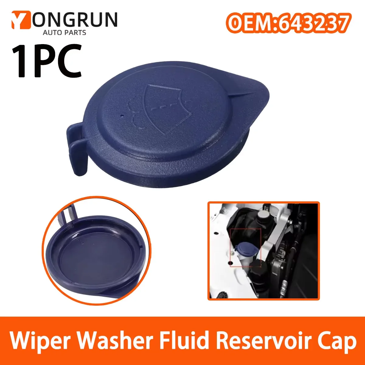 

YONGRUN 1 шт. подходит для Peugeot 407 3008 5008 C5, крышка бачка для очистительной жидкости стеклоочистителя, крышка бака для воды 643237