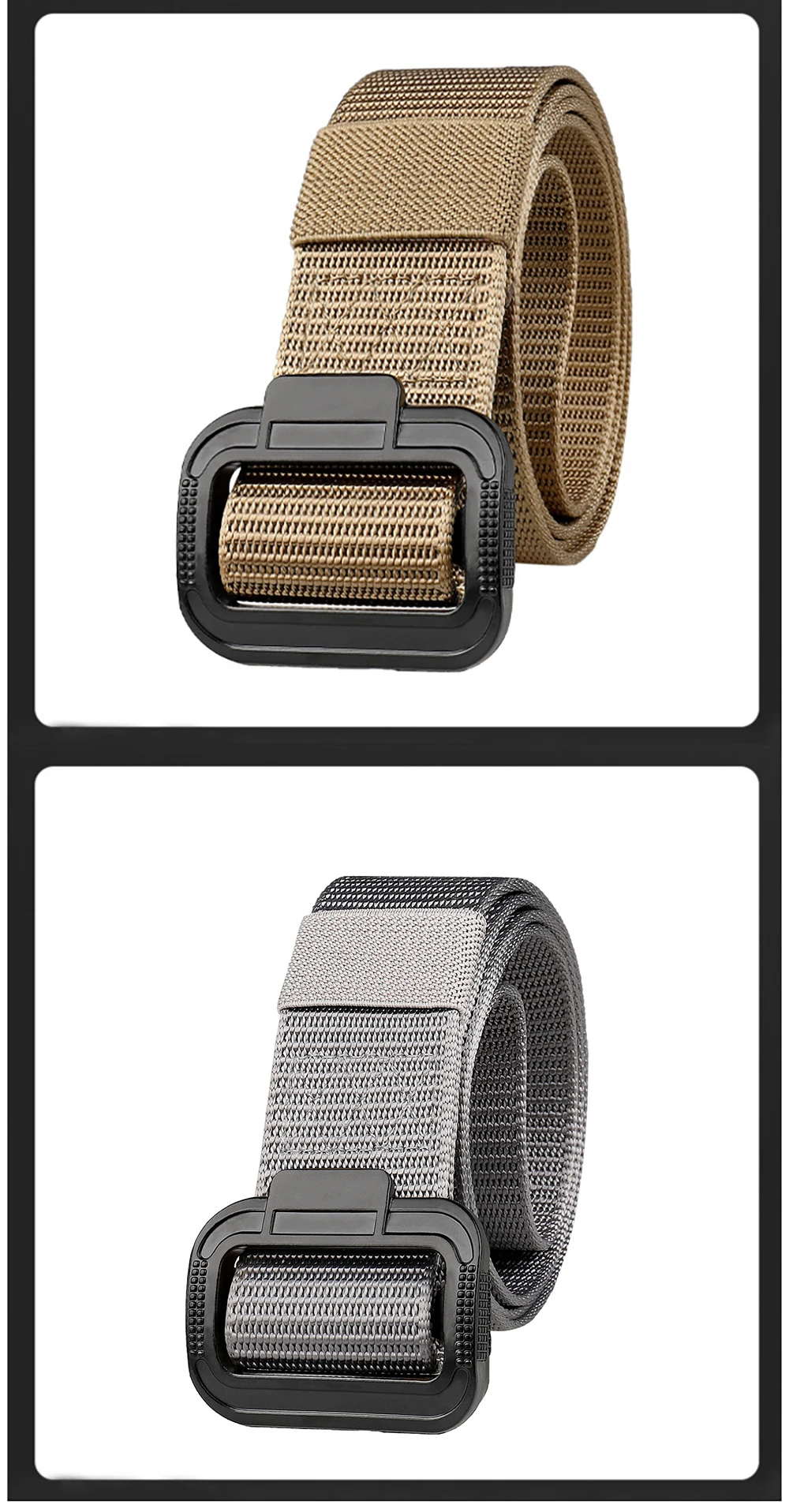 Herrengürtel, Nylonimitat, taktischer Gürtel, lässig, vielseitig, Metallschnalle, Gürtel, Outdoor-Sport, Segeltuchgürtel, gepaart mit Jeansgürtel – Detail 6