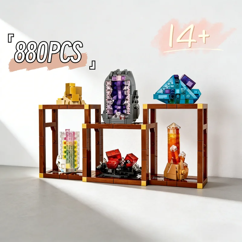 

В наличии 880 шт. IDEAS Creative Series: Коллекция минералов, конструктор-головоломка, сборная модель драгоценных камней 21362, игрушка-конструктор, подарки на день рождения
