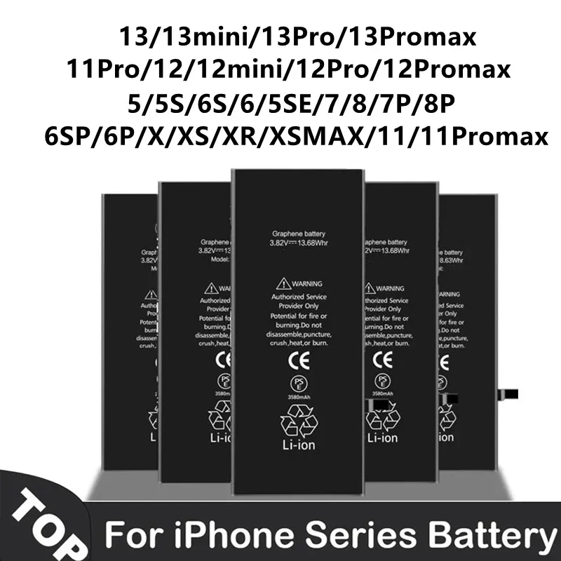 

Original New 0 Cycle Replacement Bateria for IPhone 5 5S SE 6 6S 7 8 Plus X XR XS Max 11 12 13 Pro Max Mini Mobile Phone Battery