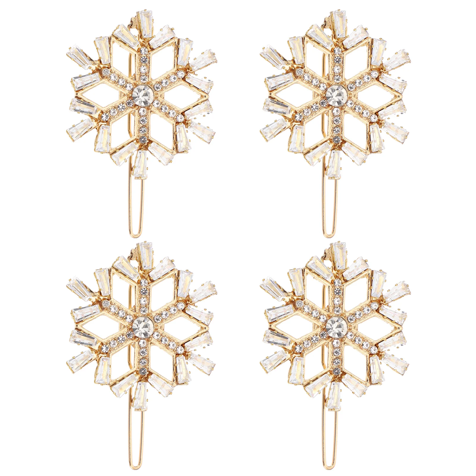 

4Pcs Holiday Snowflake Hair Clips Christmas Hair Barrettes Natural Beauty Enhancer Perfect for Daily Use Festival Party Jewelry