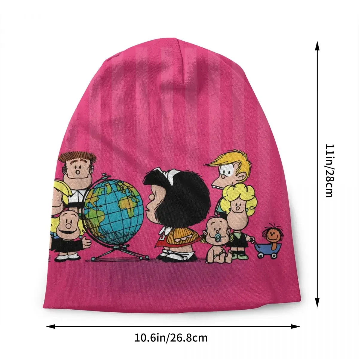 Mafalda Friends Bonnet Hats Street Knitting Hat For Men Women Warm Winter Quino Comic Cartoon Skullies Beanies Caps