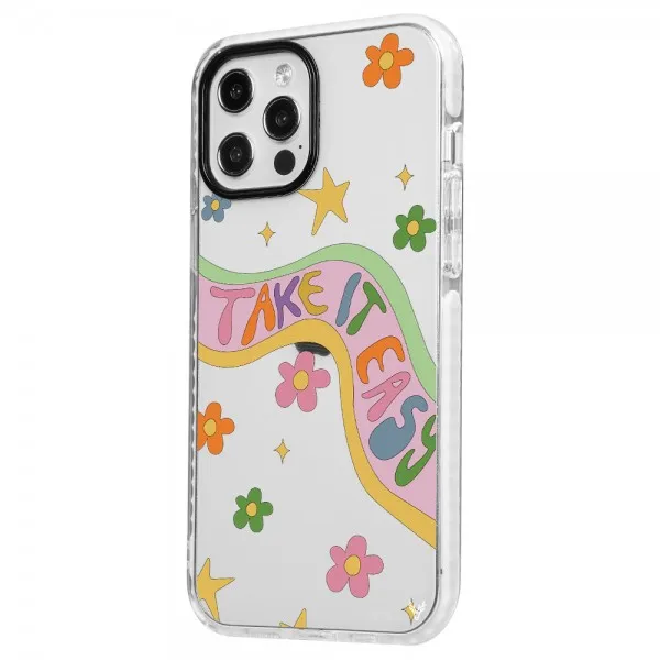 IPHONE 12 PRO MAX WHITE ARTY CASE EASY FLOWERS PHONE CASE