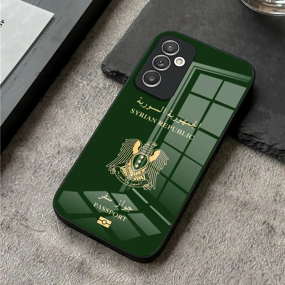 Syria Syrian Arab Republic Passport Phone Case For S25 Ultra Samsung S23 Fe S24 S22 S20 S21 Plus A54 A34 A53 A16 Glass Cover view 3