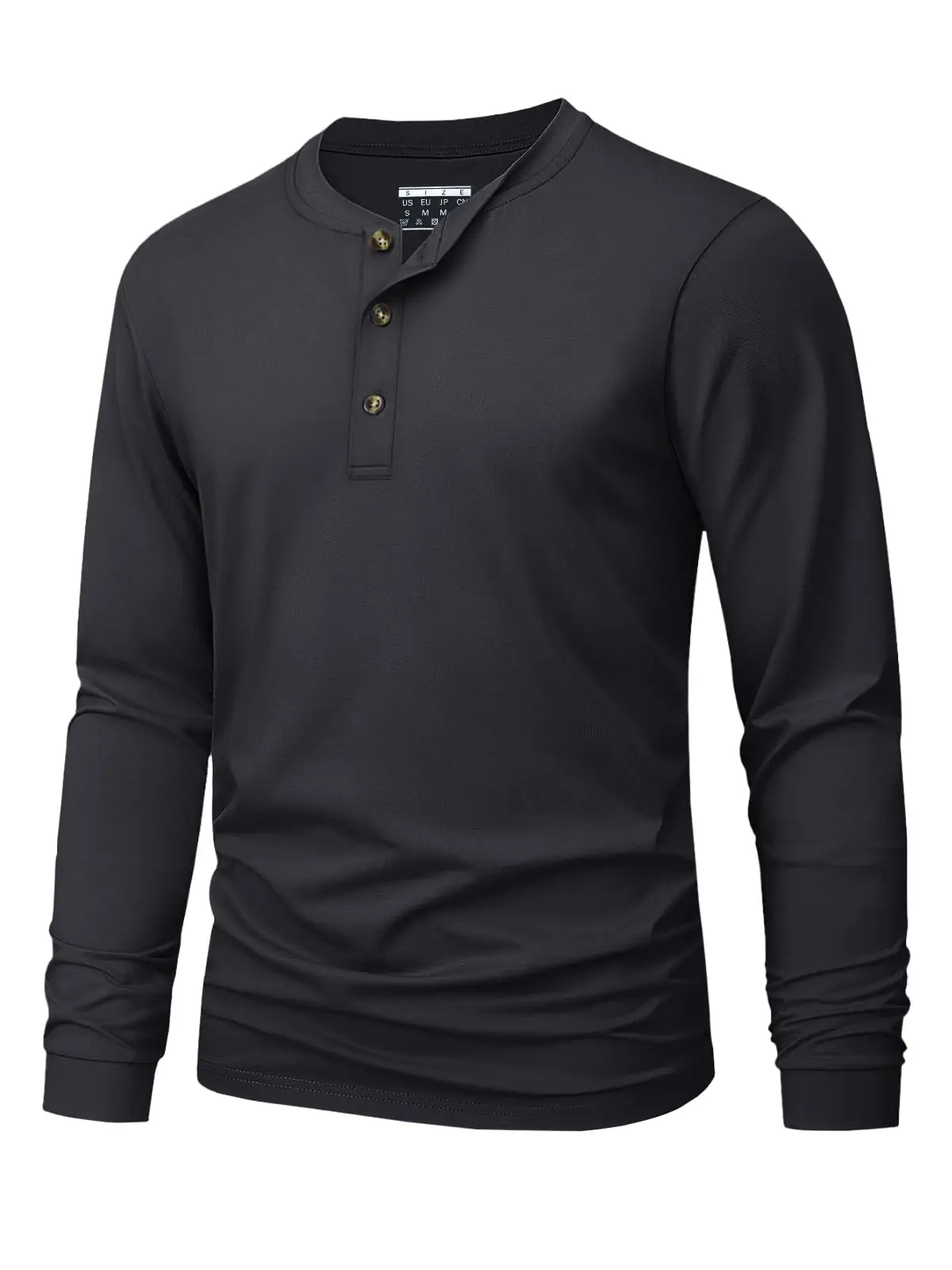 Men's Henley T-Shirt Simple Solid Color Print Long Sleeve T-shirts Fashion Versatile Loose Top Spring and Autumn Casual Clothing - view 6
