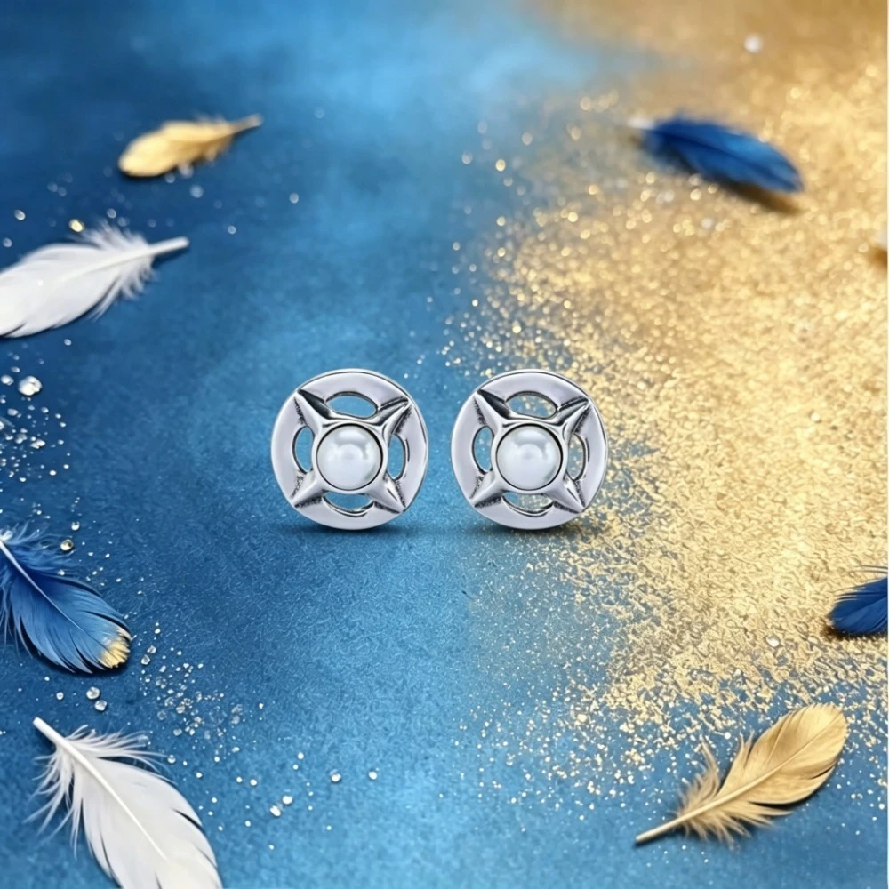 

2026 New Spain S925 Silver Fashion Big Pearl Star Earrings European and American Style Boutique Jewelry