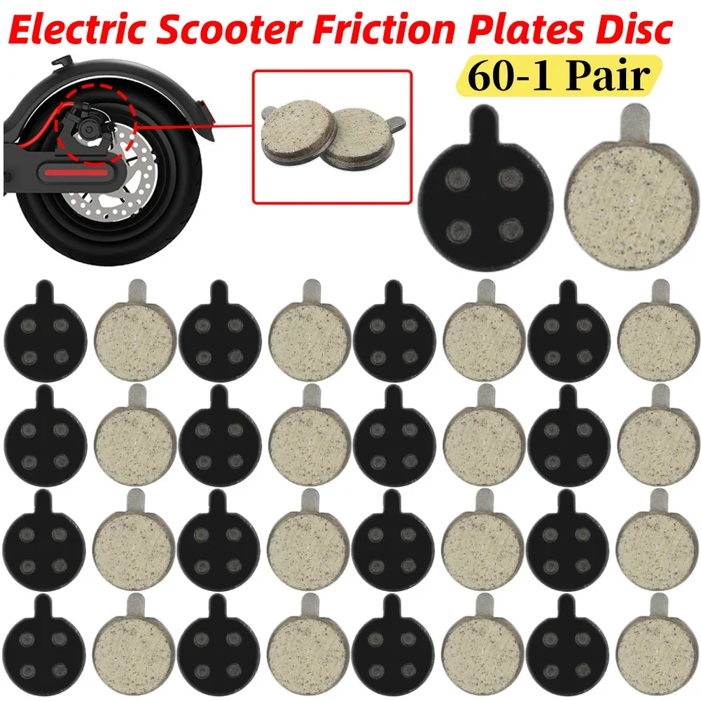 

60-1Pair Disc Brake Pad Plates Electric Scooter Iron Sand Kick Scooter Friction Outdoor Portable Scooter Skateboard for M365 Pro