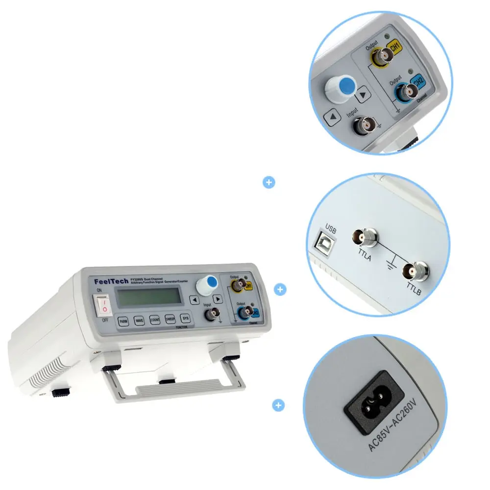 Digital DDS Function Signal Source Generator Arbitrary Waveform/Pulse Frequency Meter Dual-channel12Bit 250MSa/s Sine Wave 24MHz