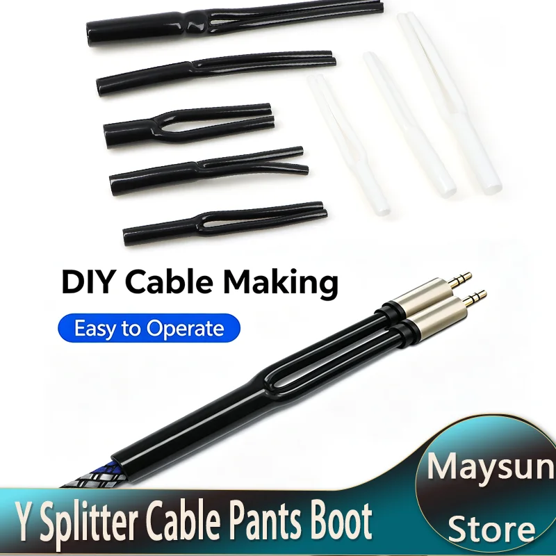 2-50pcs Y Shaped PVC Cable Pants Boot Y Splitter Wire Sleeve Protector For Speaker Audio Cable 7mm-15.5mm Y Split Wire Boots