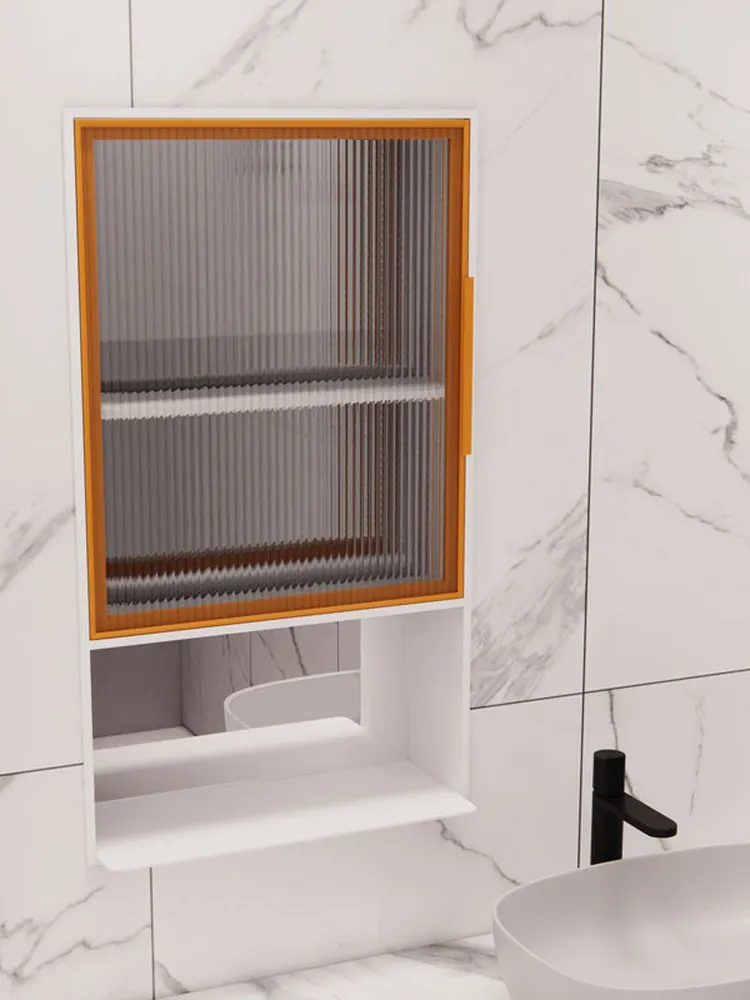 Custom Recessed Stainless Steel Bathroom Wall Niche, In-Wall Storage Rack With Multi-Layer Tempered Glass Partition Shelf