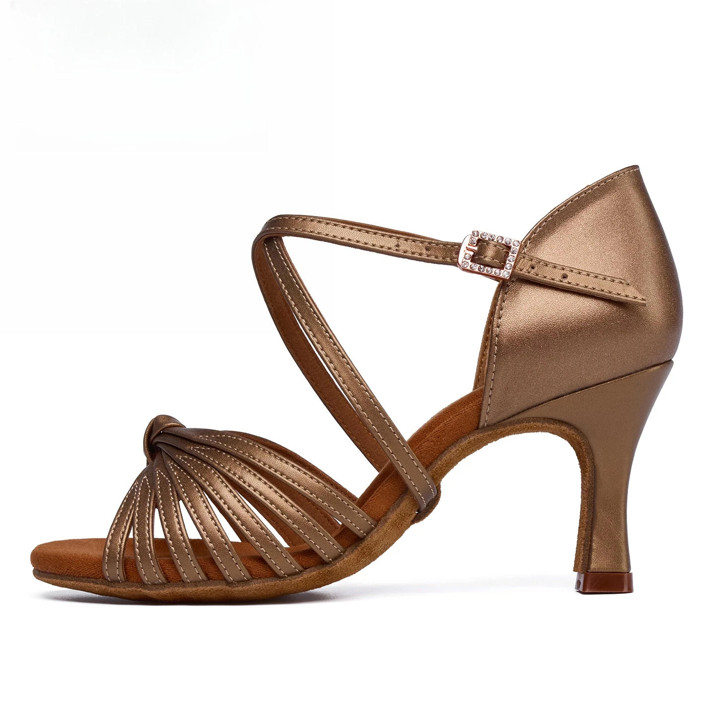 UK Latin Dance Shoes for Women, Medium High Heel for Grading & Competition, Ballroom Rumba Cha Cha Practice