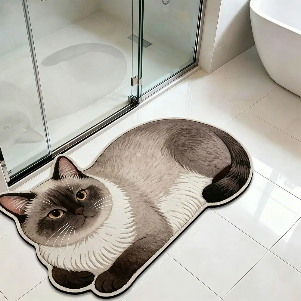 Super Absorbent Simulation Cat Floor Mat Wear Resistant Design Foldable Washable Washable Bedroom Carpet Anti Slip Entrance Rug