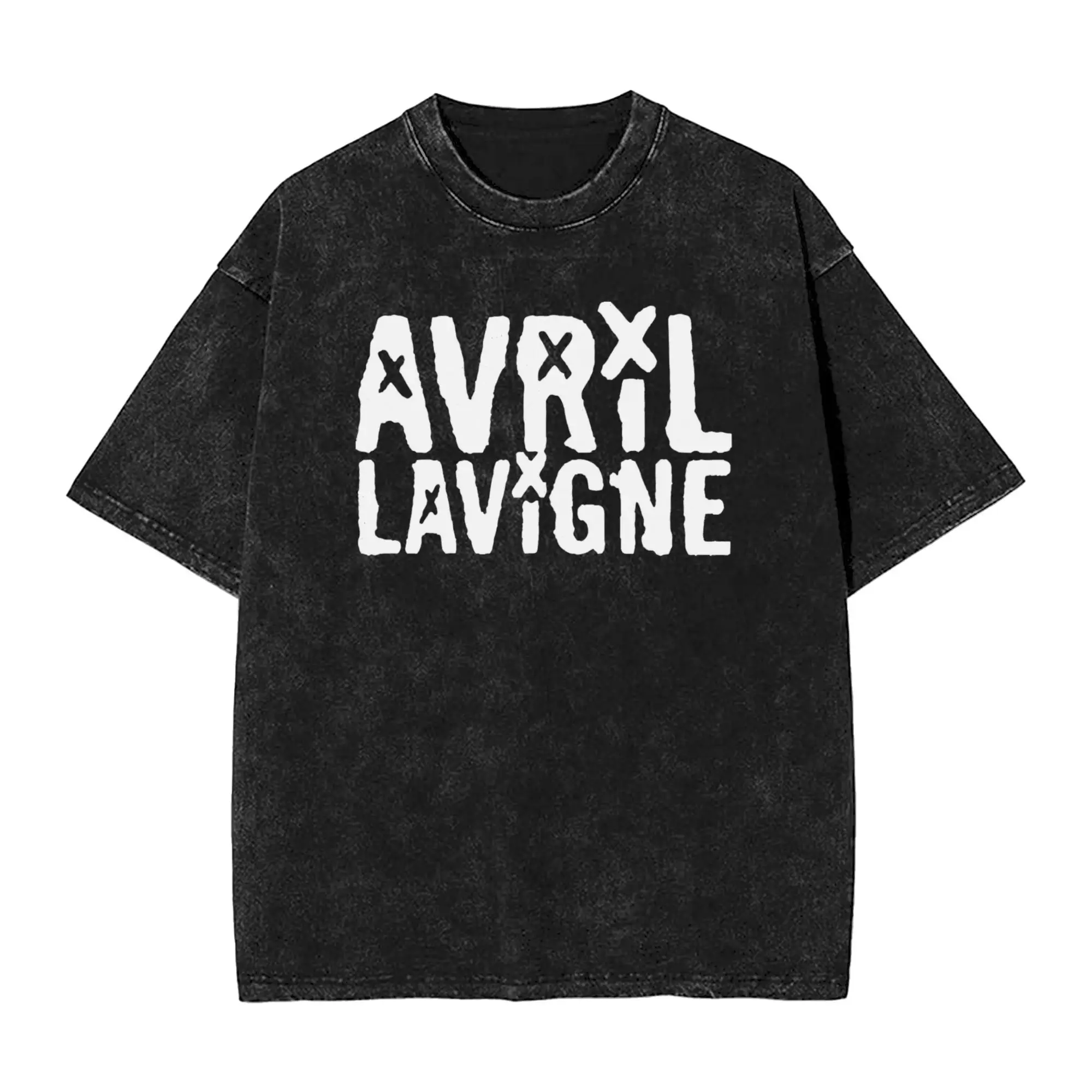 Oversized Washed T Shirt Avril Lavigne Cotton T Shirts  Hipster Tee Shirt for Men Summer Y2K Retro Pattern Clothing