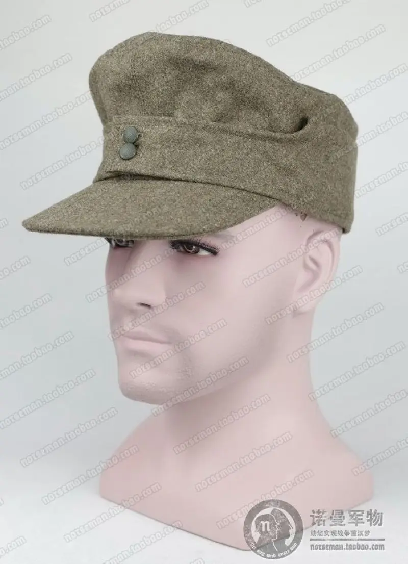 Alemão M43 Campo Cap, reprodução Cosplay, Brown campo cinza lã, Nordland 1944