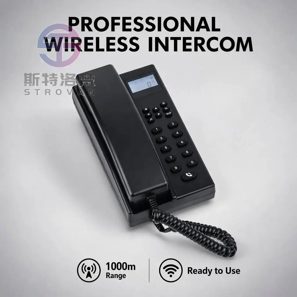 ZT200 433MHz Long Range Wireless Intercom System, Digital Two-Way Radio with Group Communication for Office Warehouse