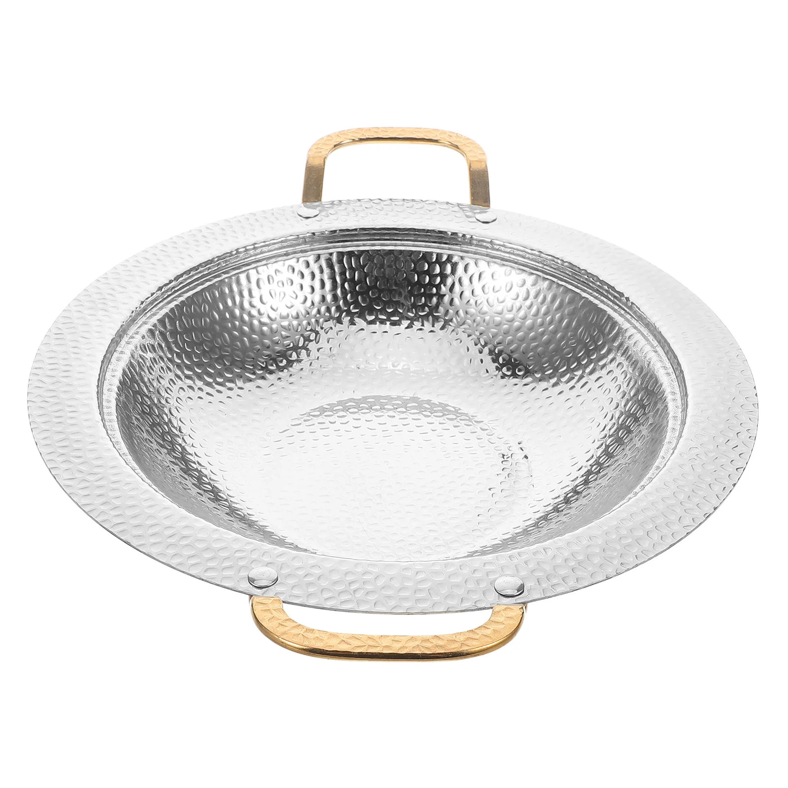 

Outdoor Stainless Steel Dry Pot Skillet Dual Handle Wok Seafood Cooking for Home