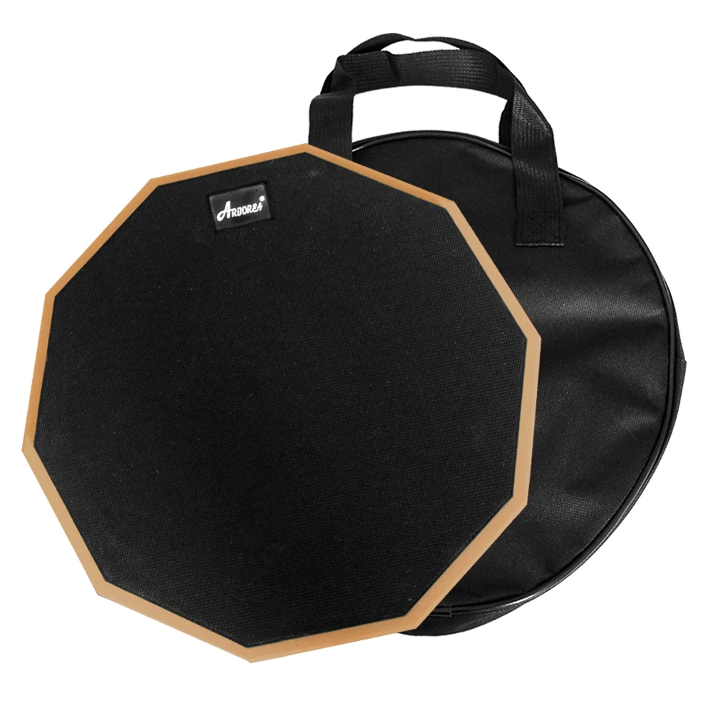 Arborea Brand Drum Beginner Practice Training Drum Pad 12\'\' With Drumsticks and Drum bag