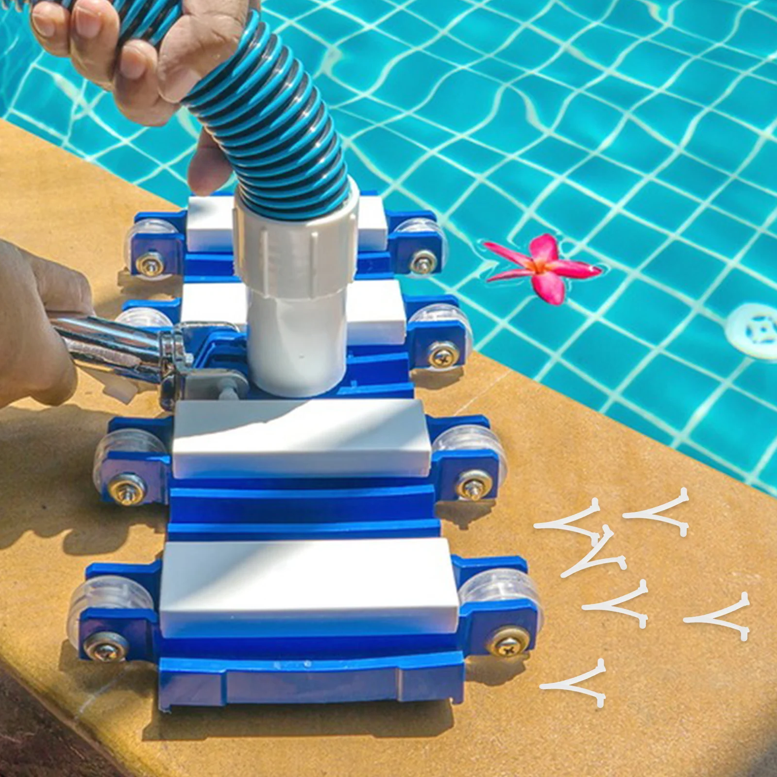 

BUTIFULSIC 10pcs Telescopic Pole Butterfly Clamp Pool Brush Attachment Locking Clip Cleaning Tool Plastic Beige