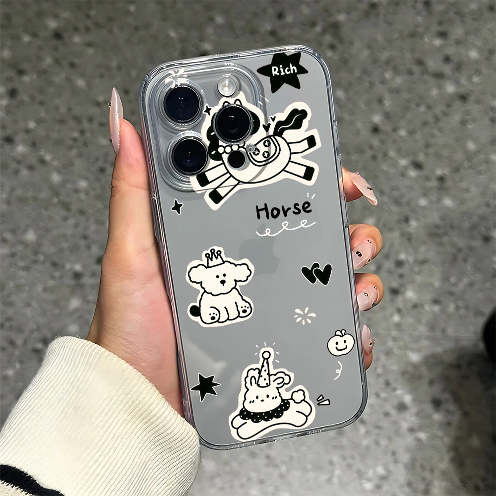 

Simple Pen Cute Pet Silicone Phone Case for iPhone 17 16 15 14 13 12 11 Pro Xs Max Air Mini 7 8 6 6s Plus SE 2020 2022 Cover