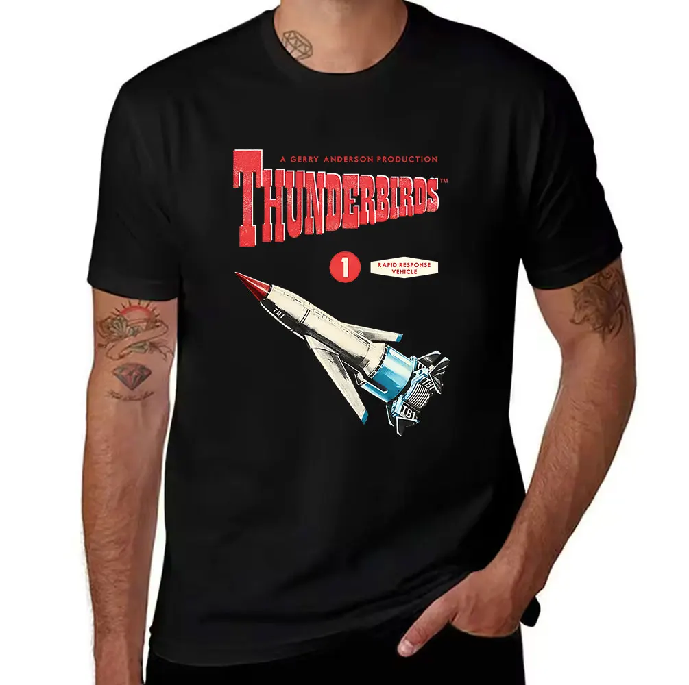 Men's Cotton T-Shirt Thunderbirds TB1 Rapid Response Vehicle Gerry Anderson Print Tee