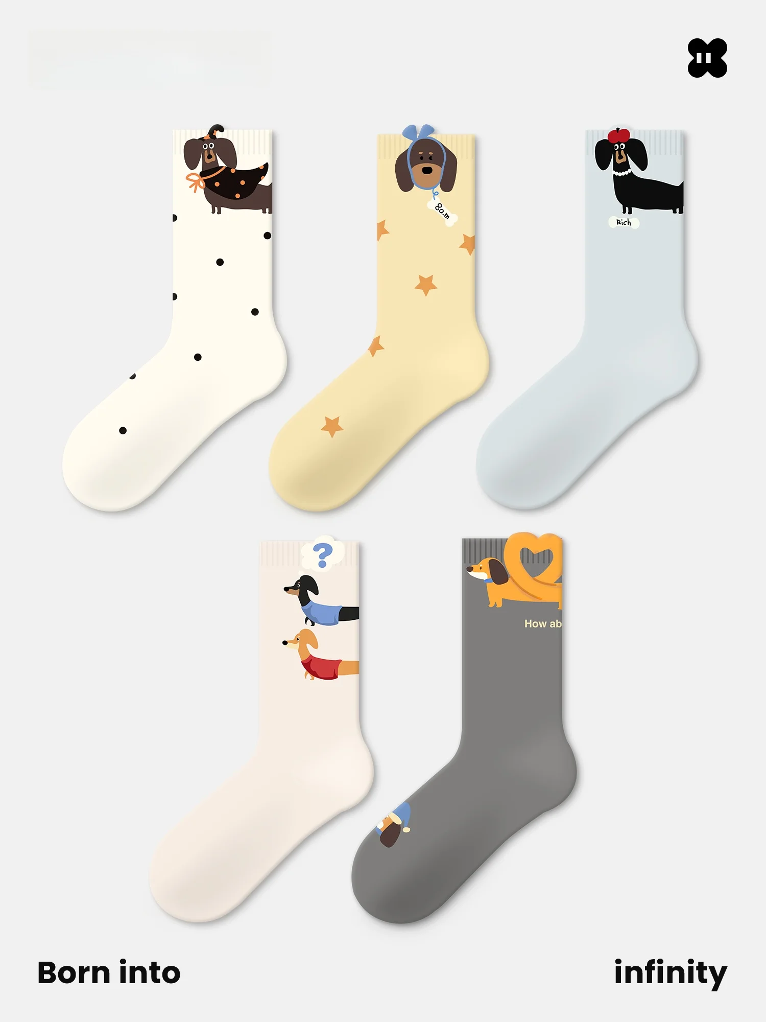 Calcetines Largos hasta la Pantorrilla para Mujer JKN 2026, Nuevos, Bonitos, con Estampado de Dachshund, Sin Dobladillo, de Algodón Transpirable que Absorbe la Humedad
