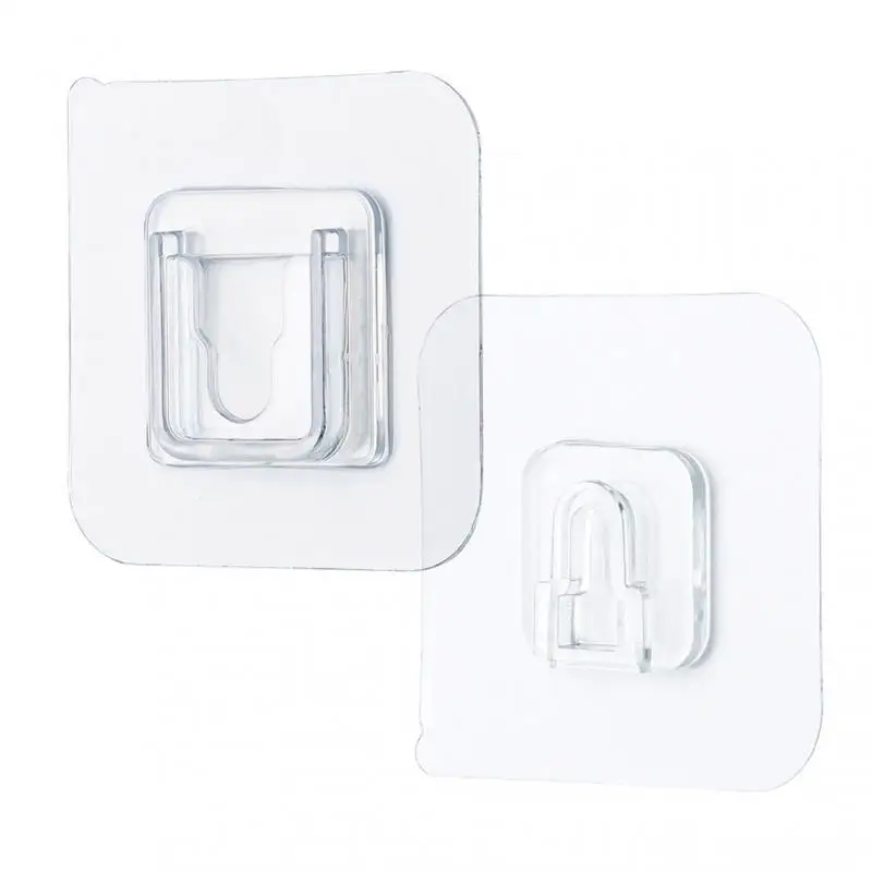 Double Sided Wall Adhesive Hooks Paste Plug Socket Holder Multi-Purpose Adhesive Hooks Suction Cup Sucker Hook