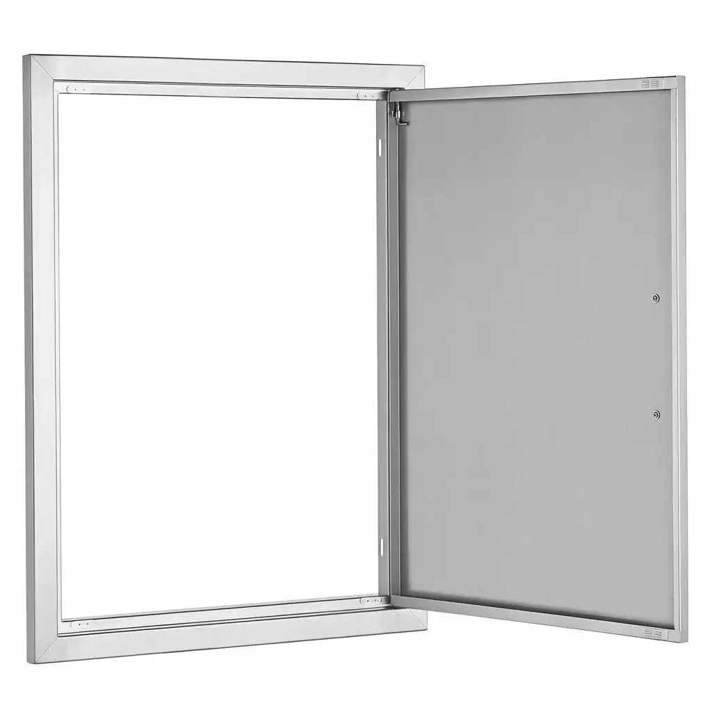 

Дверца для барбекю, 20x27 дюймов, одинарная, для уличной кухни, из нержавеющей стали, врезная, вертикальная, с ручкой