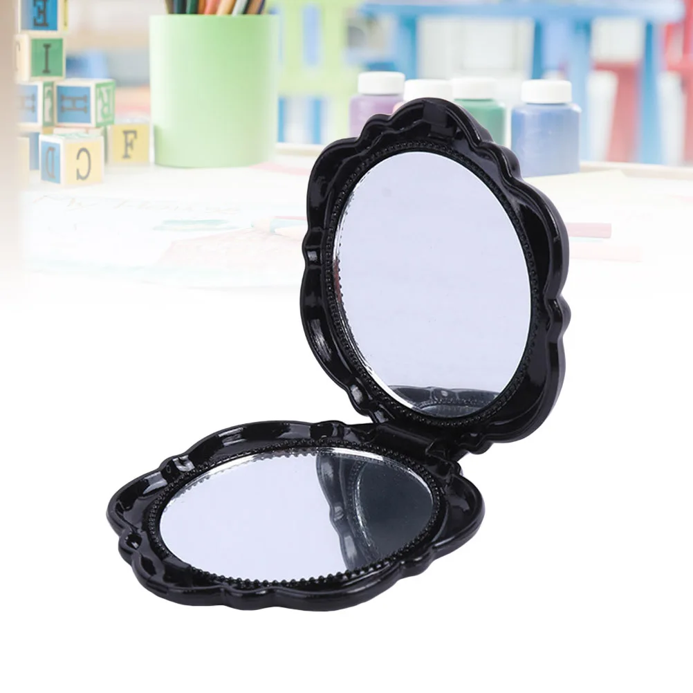 1Pcs Mirror Portable Foldable 3D Rose Covered Round Makeup Mirror Clear High Definition Surface for Women Gift