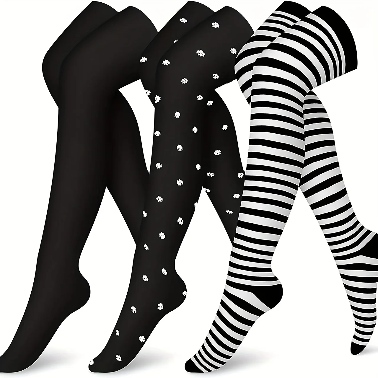 

3 pairs thigh high sports compression socks, suitable for female pregnancy and male circulation, most suitable for sports
