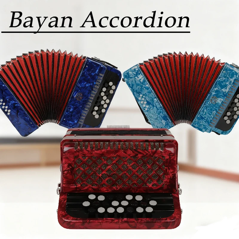 M MBAT AR-220 Professional Bayan Accordion 22 Keys 8 Bass Lightweight Design Premium Reeds Accordion Ideal Teaching Beginners