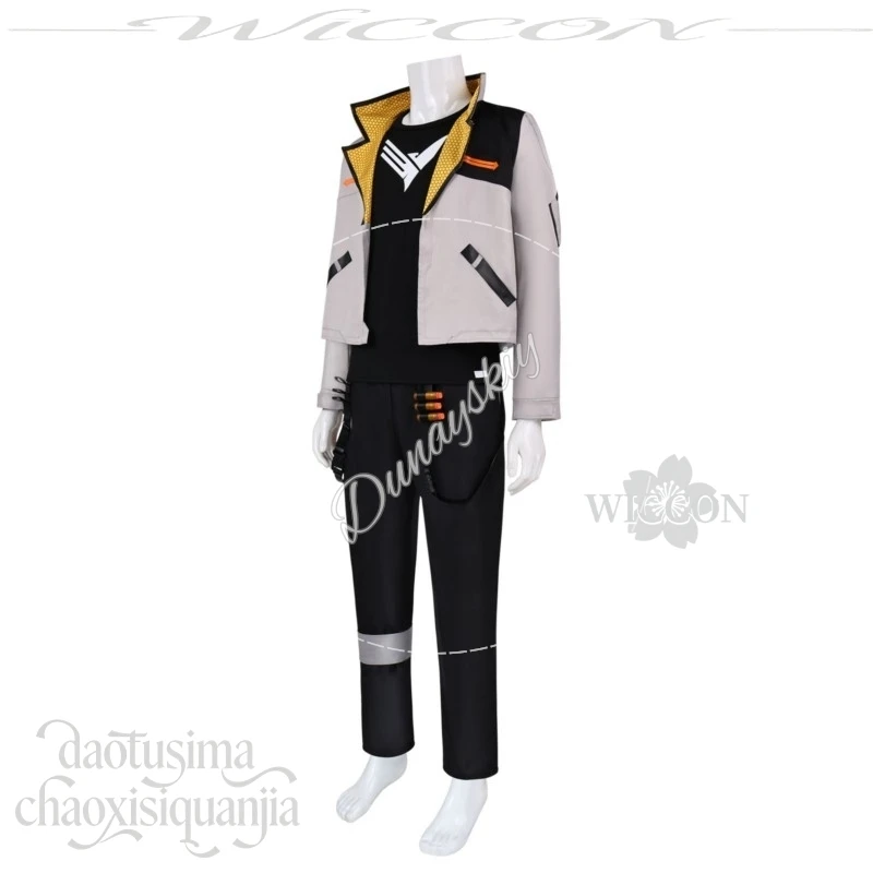 Light Grey Cropped Zip Jacket Cosplay Phoenix Jamie Adeyemi Street Techwear Costume Handsome Uniform Halloween Anime VALORANT view 4