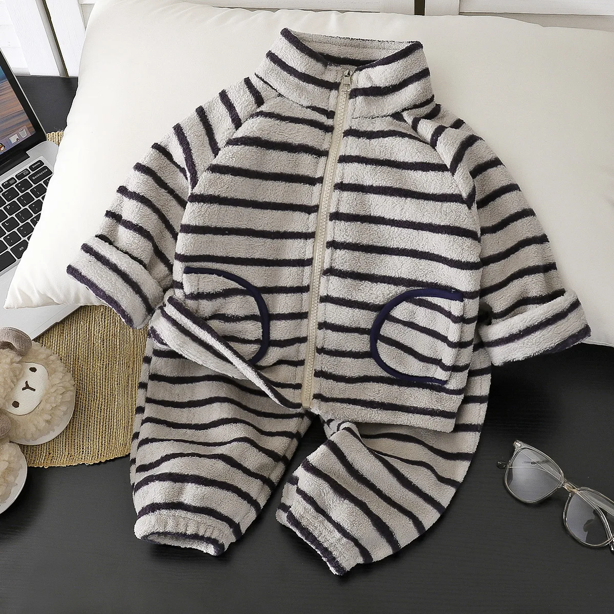 Winterse gestreepte koraalflee - Toddler Boy Winter Fleece Jacket recensie en prijs
