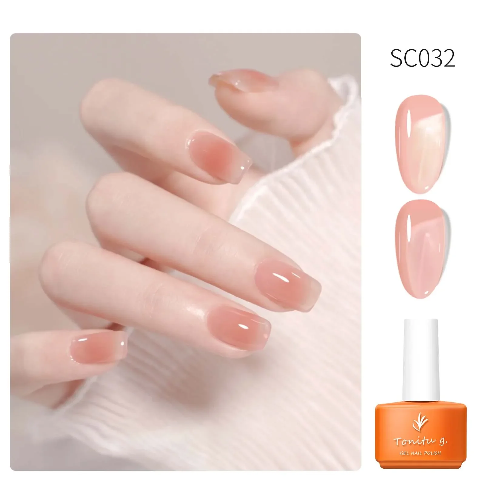 Tonitu G blanco verde naranja gelatina desnuda rosa esmalte de uñas translúcido UV LED rojo uñas arte Gel barniz semipermanente manicura