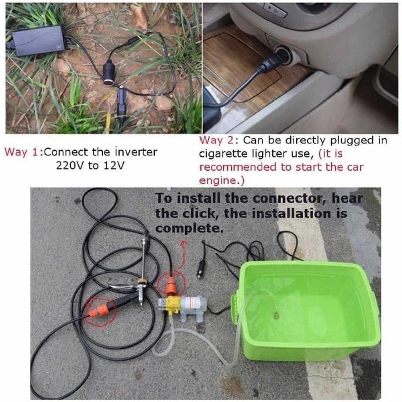 Car Wash 12V High Pressure Car Washer Portable Spray Cleaner Watering Intelligent Pump Cleaning Kit Sprayer+Water Pump