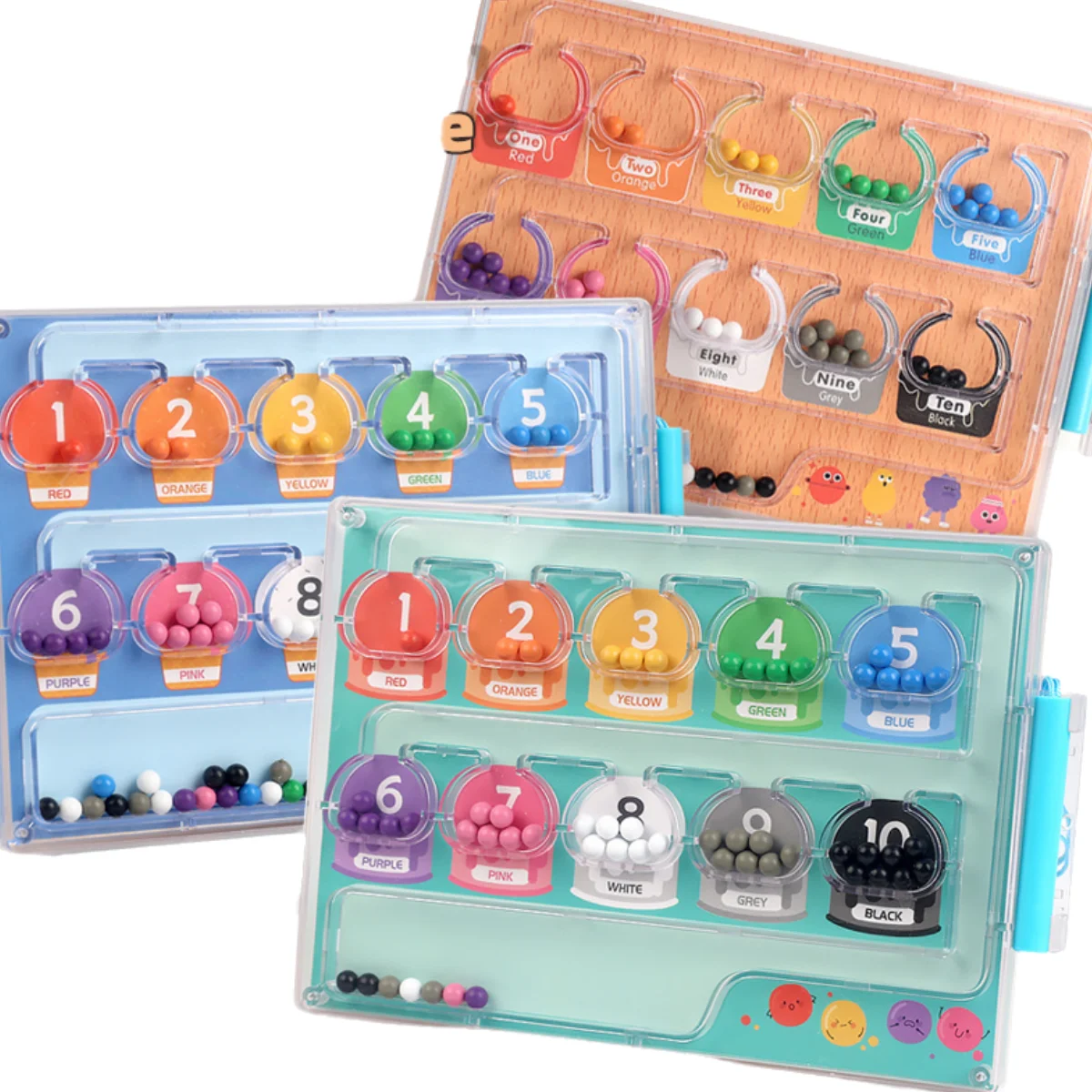 ألعاب أطفال مونتيسوري لعبة المتاهة ذات الخرز الرقمي المغناطيسي عدد تصنيف الألوان عد التعرف على ألعاب الألغاز #1