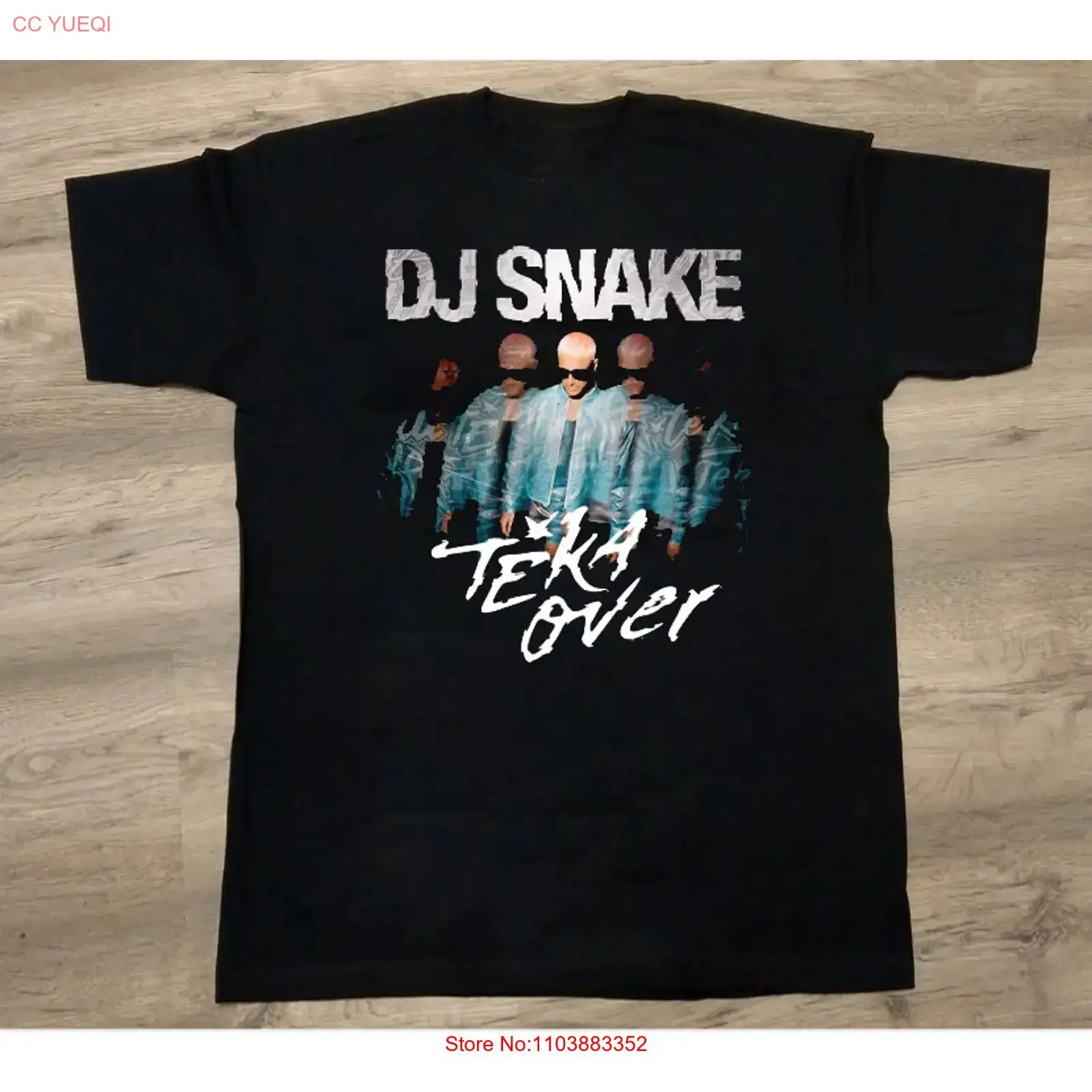 Модная черная хлопковая футболка Trend DJ Snake, размеры S-5XL, T163, винтажная, с эффектом потертости, для повседневной носки, эластичная, удобная, кэжуал.