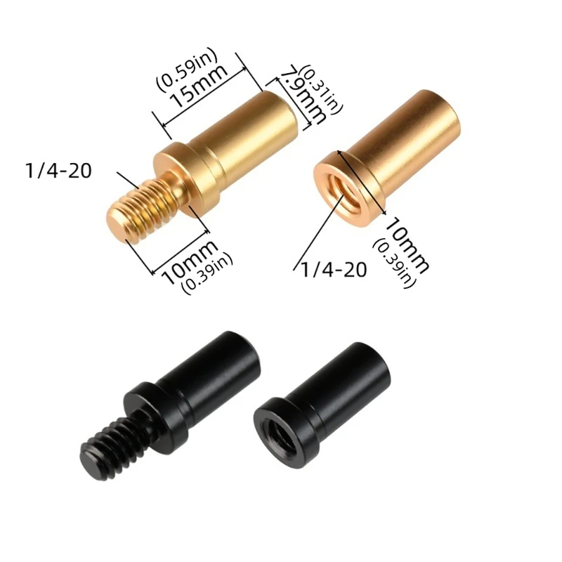 20CB 1 คู่อลูมิเนียมสกรูตัวเชื่อมต่อ 1/4 ชาย & หญิงตัวแปลงสกรูหัวไม่มีรอยต่อการเชื่อมต่อสำหรับหลอดคาร์บอนไฟเบอร์
