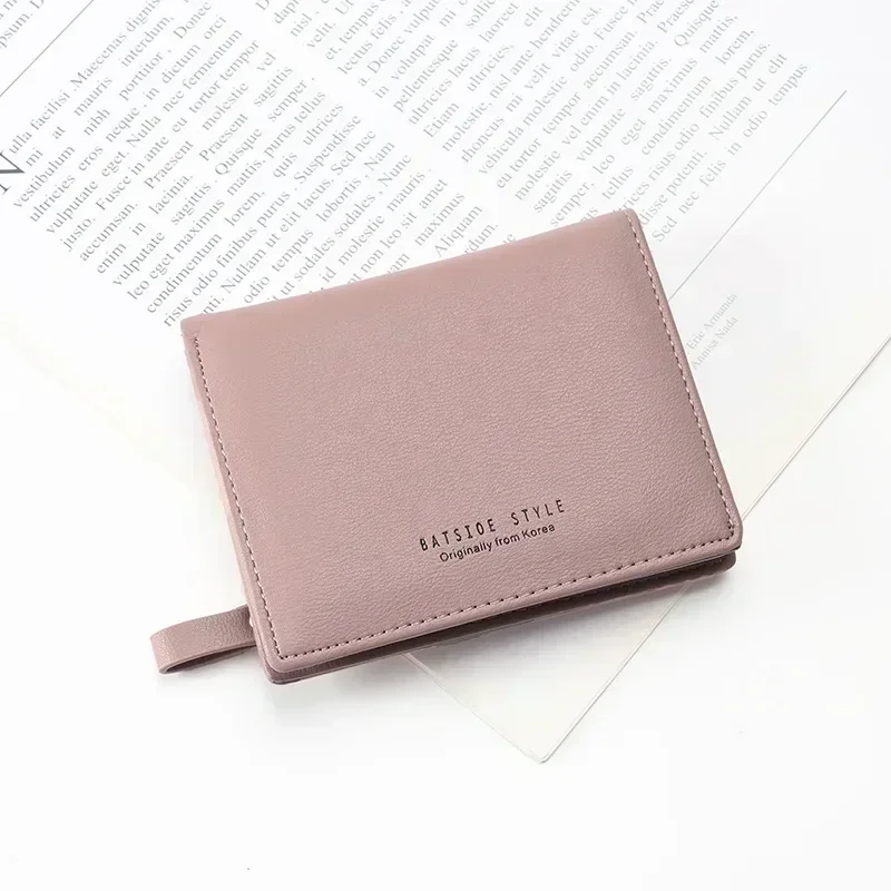 Thin Style Women Wallets Zipper Coin Bag in Back Blue Soft Leather Ladies Card Holder Slim Purse Female Wallet Mini Short 2024