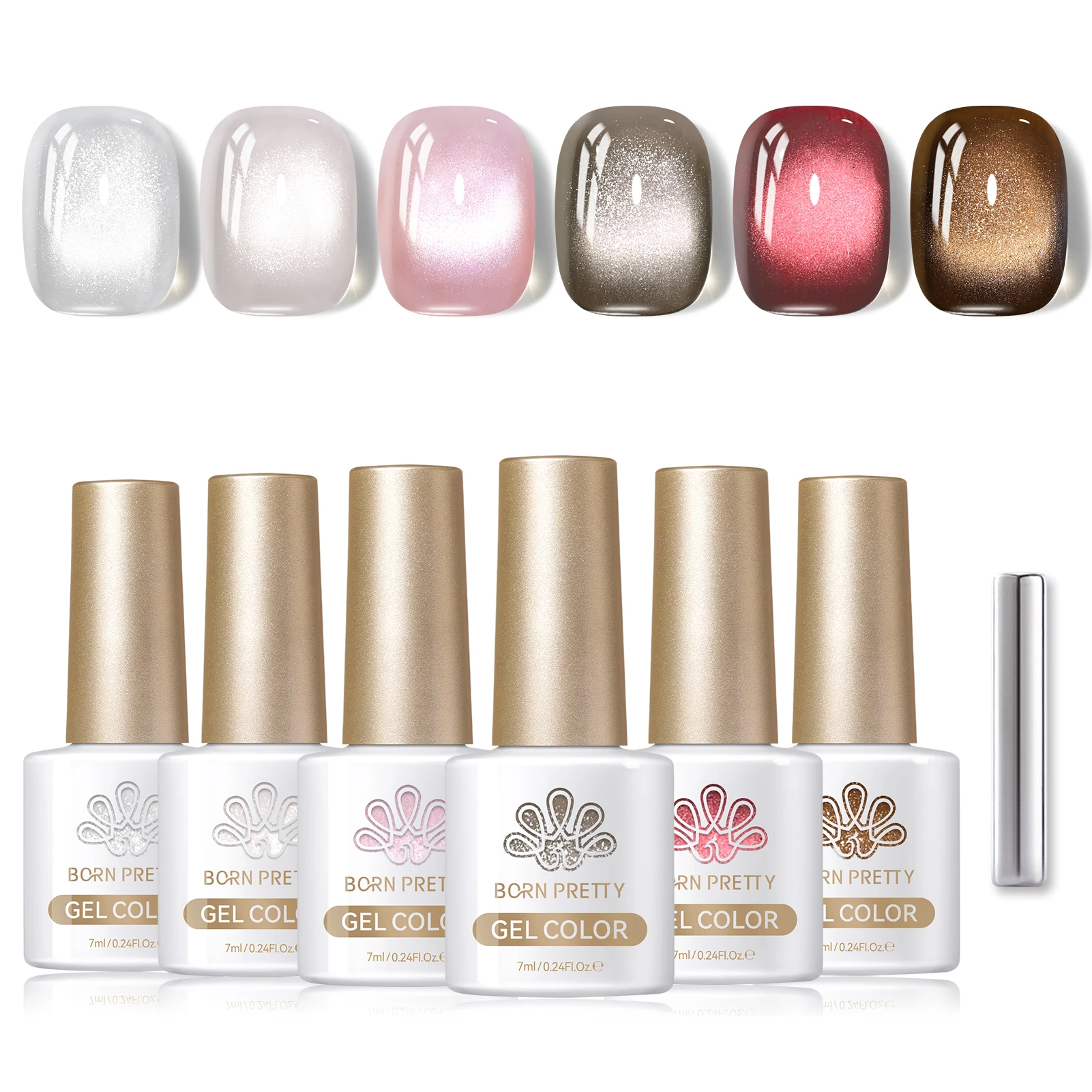 

BORN PRETTY 7ml Obsidian Ode Cat Magnetic Gel Nail Polish Set Autumn Glass Crystal Soak Off UV Vaenish Nail At 6pcs Manicure