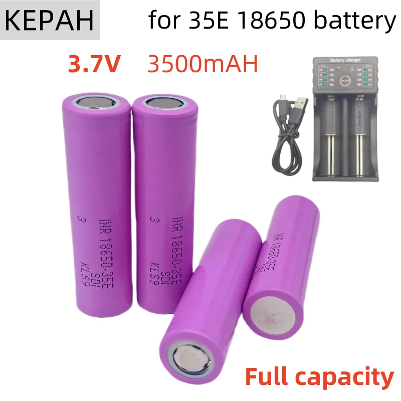 NEW KEPAH 35E original power 18650 lithium battery 3500mAh 3.7v 25A high power INR18650 for electrical tools Full capacity