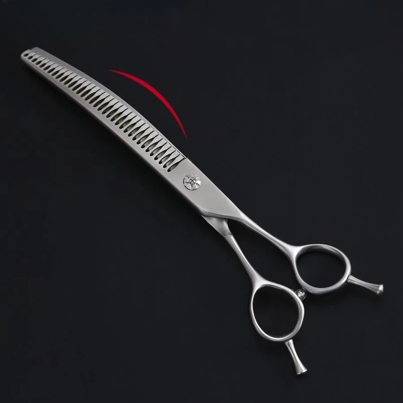 Professional Piano Teeth Curved Chunker for Dog Scissors Japan 440C Pet Grooming Scissors Traceless Thinning Pet Scissors Shears