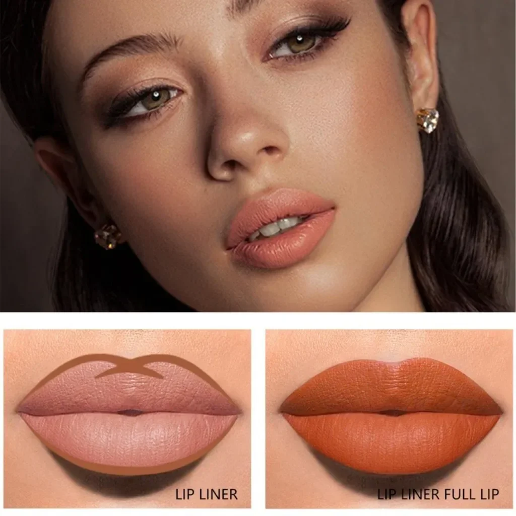 مجموعة أقلام تحديد الشفاه المخملية مكونة من 3 قطع، أحمر شفاه مقاوم للماء يدوم طويلاً، لمستحضرات التجميل غير اللامعة