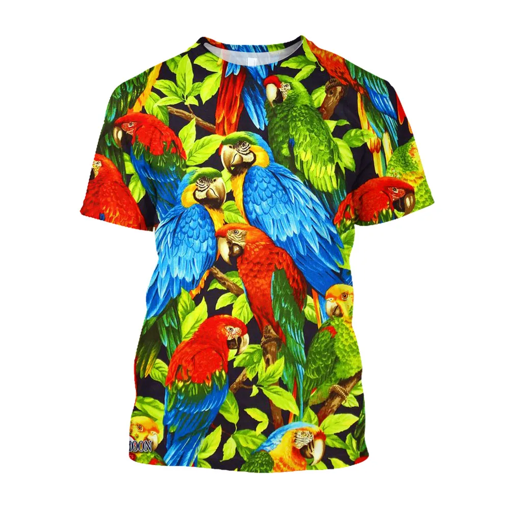 

Jumeast 3D Parrot Printed Aesthetic T-shirts Bird Animal Graphic T Shirt For Men Casual Fashion YK2 Streetwear Clothes T-shirty