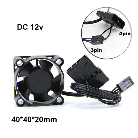 브러시리스 컴퓨터 냉각 선풍기 PC 팬, CPU 쿨러 컴퓨터 케이스용, DC 12V, 4cm, 40x40x20mm, 소형 3 핀 또는 대형 4 핀