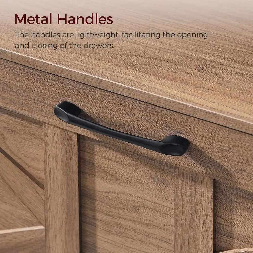 منظم أحذية الجوز قائم بذاته مع درجين ورفوف مفتوحة لتخزين المدخل