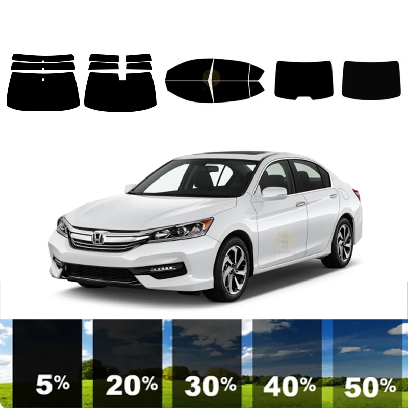 precut Removable Window Tint Film For Car 100% UVR 5%-35%VLT Heat Insulation Carbon ﻿For HONDA ACCORD 4 DR SEDAN 2013-2017