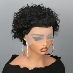 8 Inch Short Curly Lace Front Wigs Human Hair 13X1 Pixie Cut Short Curly Human Hair Wigs Short Wigs for Black Women Human Hair