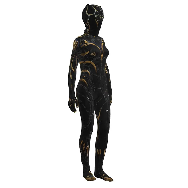 Adult Marvel Black Panther Women's Shuri Black Panther Classic Costume Men Superhero Jumpsuit for Halloween Cosplay Bodysuit