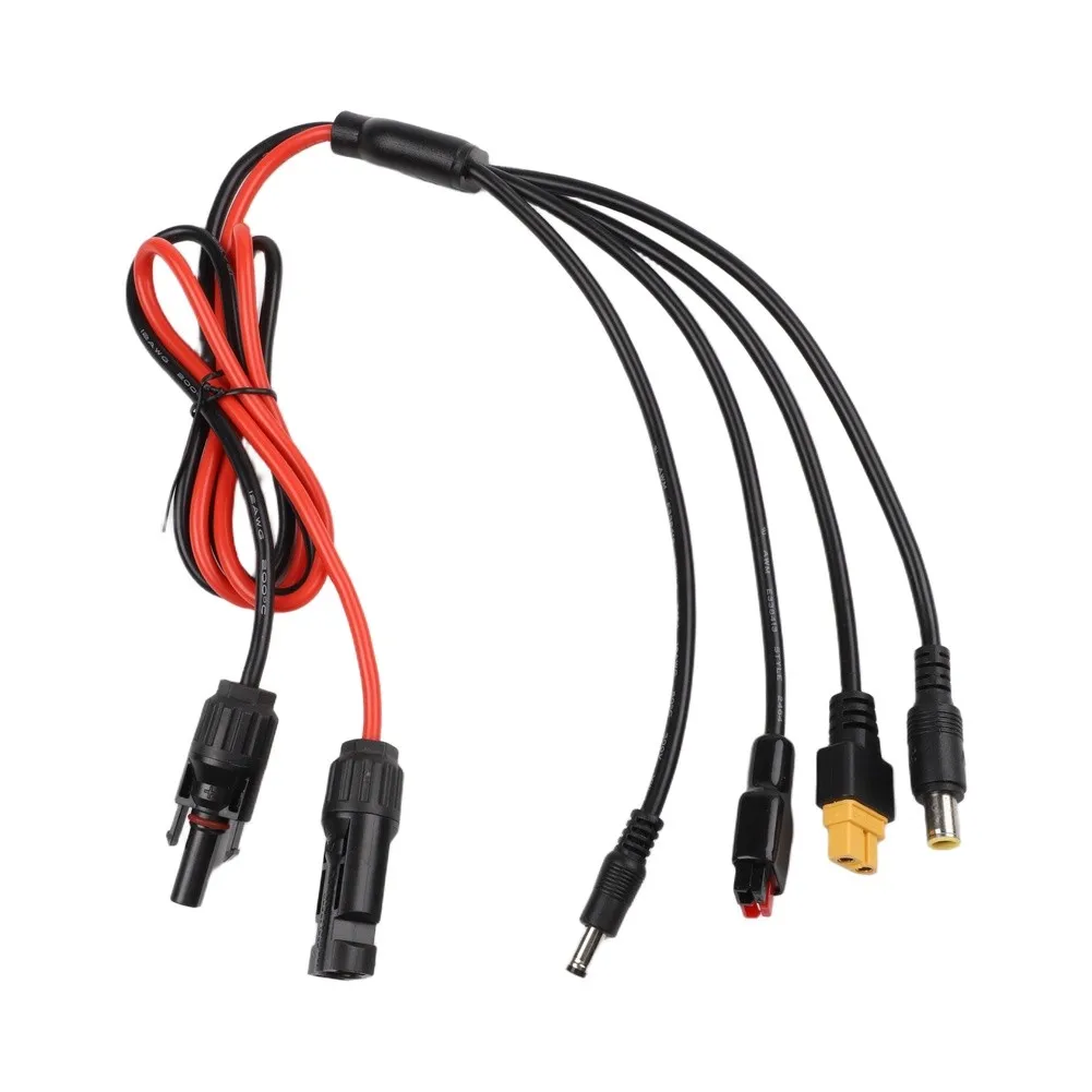 Compatible Cable 4-in-1 Solar Cable 45A Connector Compact Design DC5.5 X 2.1mm DC8mm Connector Camping Activities