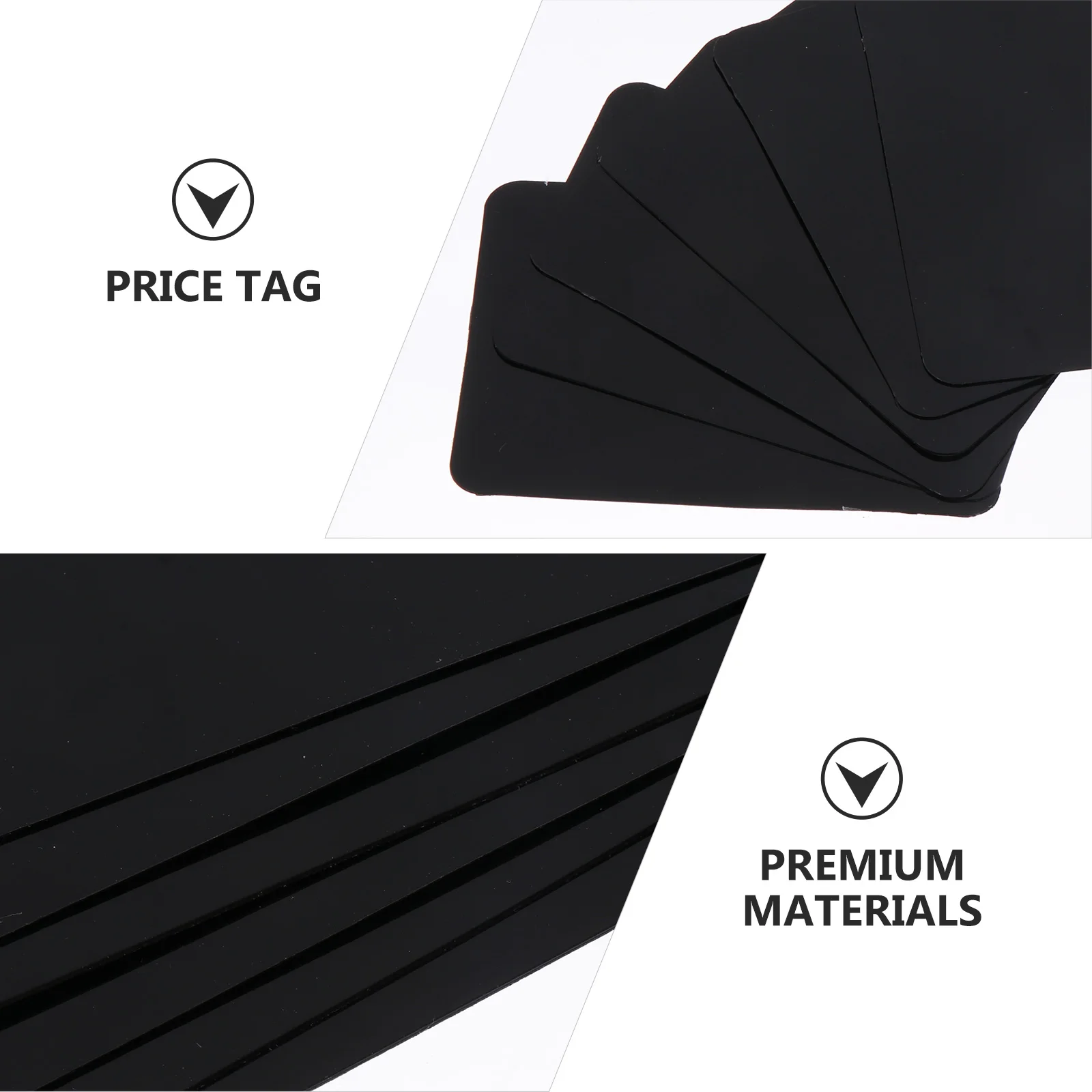 

6pcs Price Boards Accessories Erasable Rewritable Black PVC Supermarket Tags Shelf Labels Chalkboard Display Practical